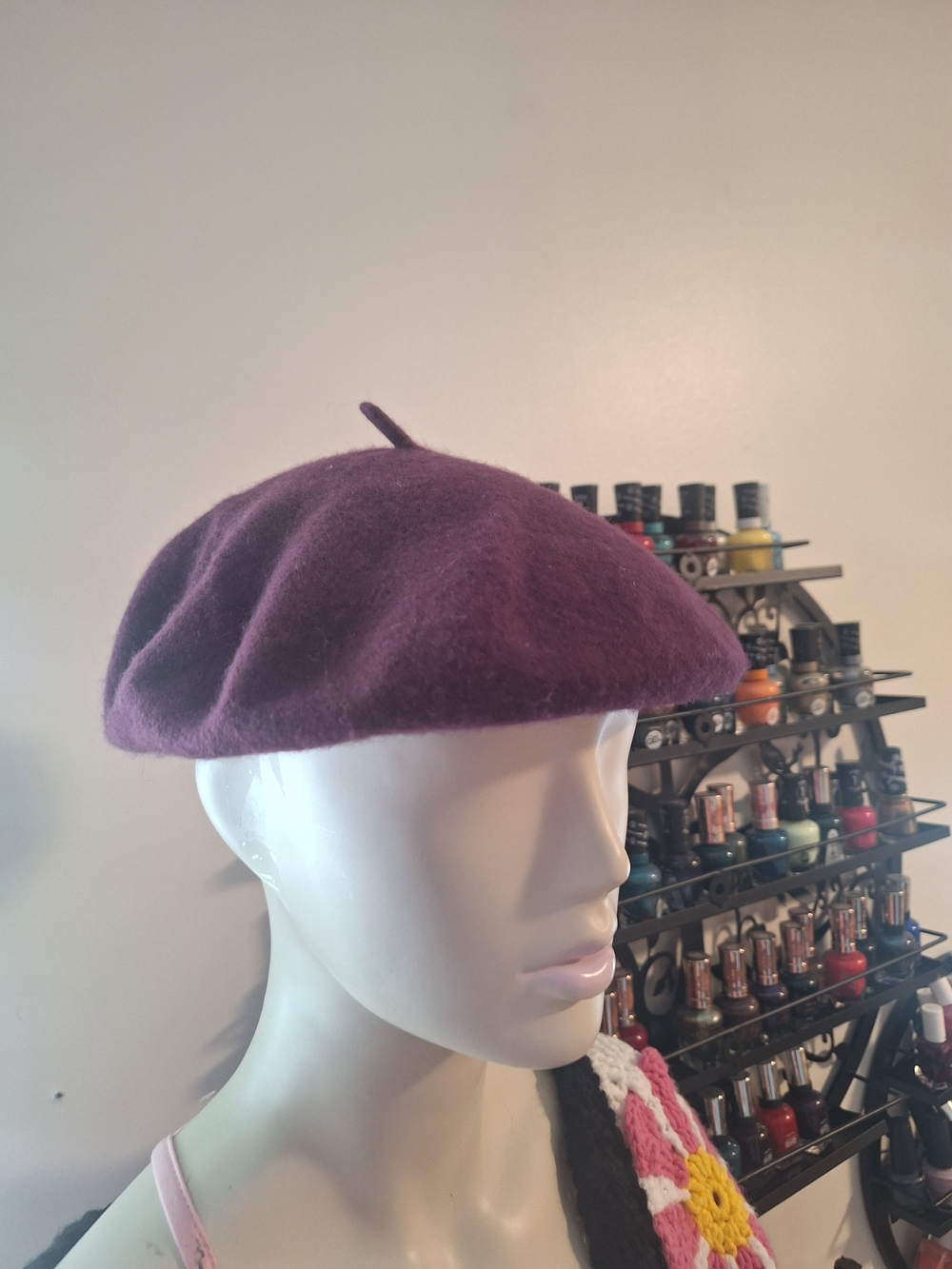 Classic Purple Wool Beret - Women Accessories